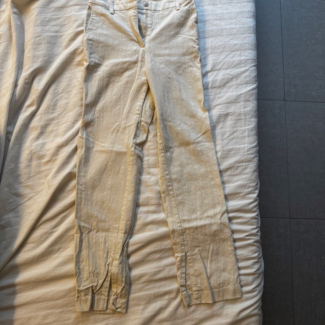 H&M linen pants (Category: Other Bottoms) located in Muntinlupa City. Submitted by champange101 (Listing ID 1461965497, Image 1). Description: Pre loved. Used once. No issues Size shown in photo. Pls do not ask me to measure the clothes. Sizes are indicated. No when worn photos. .