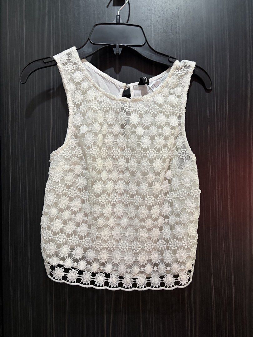 H&M white lace sleeveless (Category: Blouses) located in Manila. Submitted by thekidshop (Listing ID 1461930780, Image 1). Description: .