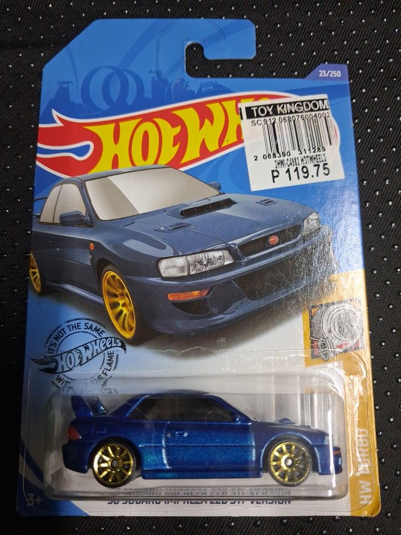Hot Wheels Subaru WRX STI Version 23/250 (Category: Vehicle & Diecast Models) located in Quezon City. Submitted by xserena (Listing ID 1461990227, Image 1). Description: - Brand New & Sealed - Hot Wheels Subaru WRX STI Version - Color: Blue - Series: HW Turbo - Year: 2020 - Card Number: 23/250 - Ideal for collectors or playtime.