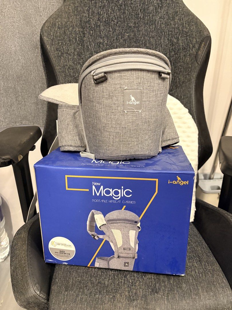 i-Angel Magic Portable Hipseat Carrier (Category: Carriers & Slings) located in Dasmarinas. Submitted by the_zoneshop.ph (Listing ID 1461966987, Image 1). Description: - i-Angel New Magic hipseat carrier - Color: Grey - Includes original box - Designed for portability - Ensures comfortable carrying for your little one - Used few times since this is our extra carrier - Feel free to ask questions!.