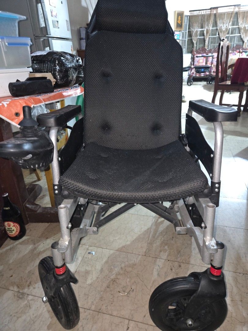 Electric Wheelchair icare E510 (Category: Wheelchairs) located in Las Pinas. Submitted by delphiom34 (Listing ID 1461799172, Image 2). Description: We are selling our- iCare Electric Wheelchair - Easy maneuverability with joystick control - Includes battery pack not used even once...too bulky for our mother - Powered by two rear motors - Comfortable black fabric seat - Durable silver metal frame - Ready for its new owner.