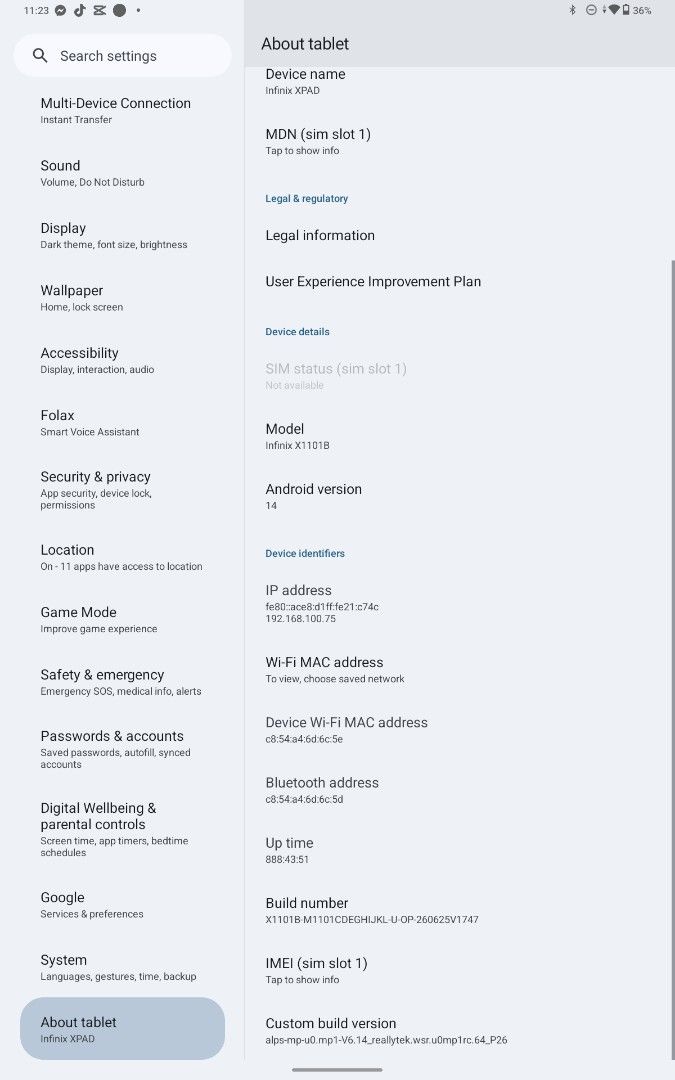 Infinix XPad (Category: Android) located in Manila. Submitted by jujunotonthebeat (Listing ID 1461826287, Image 3). Description: • 256gb + 8gb ram • with free charger and universal stylus pen • no box • no issue and no lag • no repair history • bought this in january 2025 • price still negotiable • meet up around marikina city, montalban, and cubao. rfs: need funds.