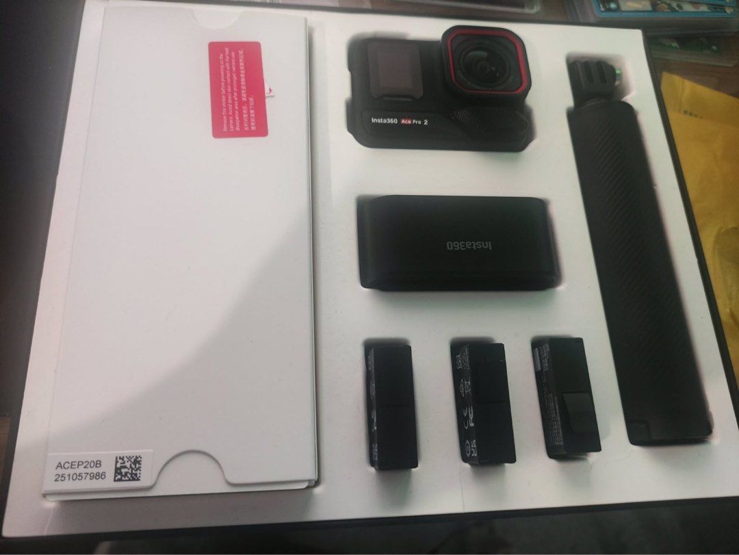 Insta360 Ace Pro 2 8K AI-Powered Action Cam (Category: Cameras) located in Dasmarinas. Submitted by yangfinds (Listing ID 1461911680, Image 2). Description: - Insta360 Ace Pro 2 action camera - Stunning 8K resolution with AI power - Co-engineered with Leica for premium optics - Includes camera, grip, and all visible accessories - Neatly packed in original box - Perfect for your next adventure - USED ONCE ONLY FOR MY HK TRIP 💗 For meet up or deli