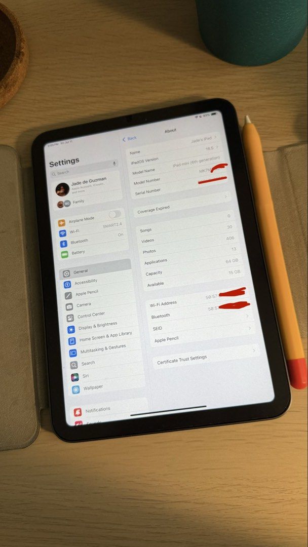 iPad mini 6th gen + apple pencil (Category: iPad) located in Paranaque City. Submitted by closetclearing_ (Listing ID 1461823625, Image 3). Description: Rfs: will buy actual e-reader instead, rarely used - non-cellular - 64gb - closed at 22k with apple pencil.