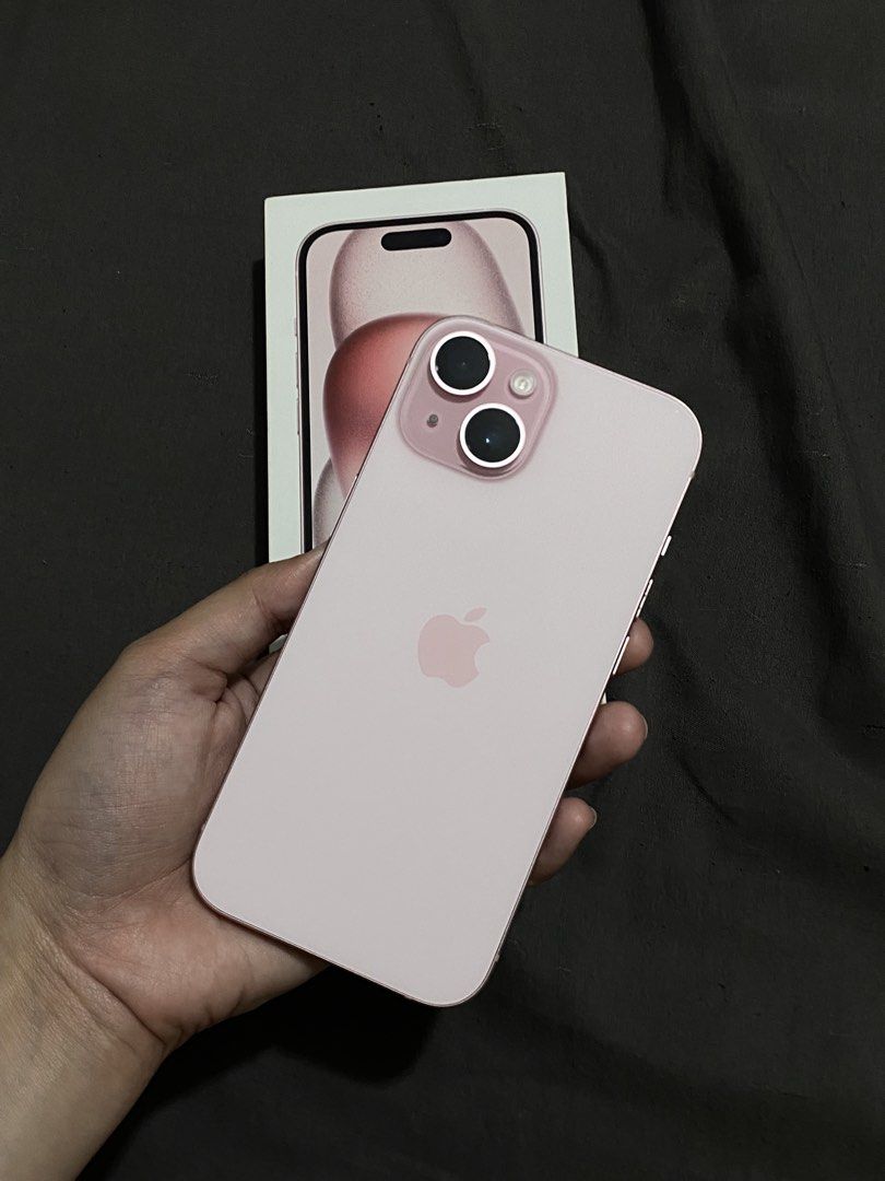 iPhone 15 (Category: iPhone 15 Series) located in Manila. Submitted by lucky_ellexizon (Listing ID 1461959451, Image 1). Description: iPhone 15, 128gb for sale - pink 🩷 -1st owner, bought last year only :)) - lady owned - no history of repair - 87% battery health 🔋 (still good condition) - no issue - all parts are original - no sim restrictions - comes with original box, w/ same imei - face id & true tone working - no dents and scratches P28,00
