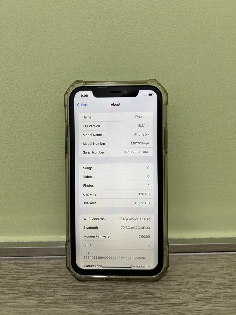 iPhone XR 128gb Smartlocked (Category: iPhone X Series) located in Mandaluyong City. Submitted by aaye.44 (Listing ID 1462025738, Image 3). Description: iPhone XR 128gb ✅ True Tone ✅ Unli resetting ✅ Original Parts ✅ Smart-locked (Smart only) ✅ 128GB ✅ iOS 18.1.1 OPEN FOR SWAP Honest Issues: 🚫 Face ID not working Replacement Parts History: - New LCD screen - New Battery (100% battery health) Location: Mandaluyong City Meet up Pm me for details.