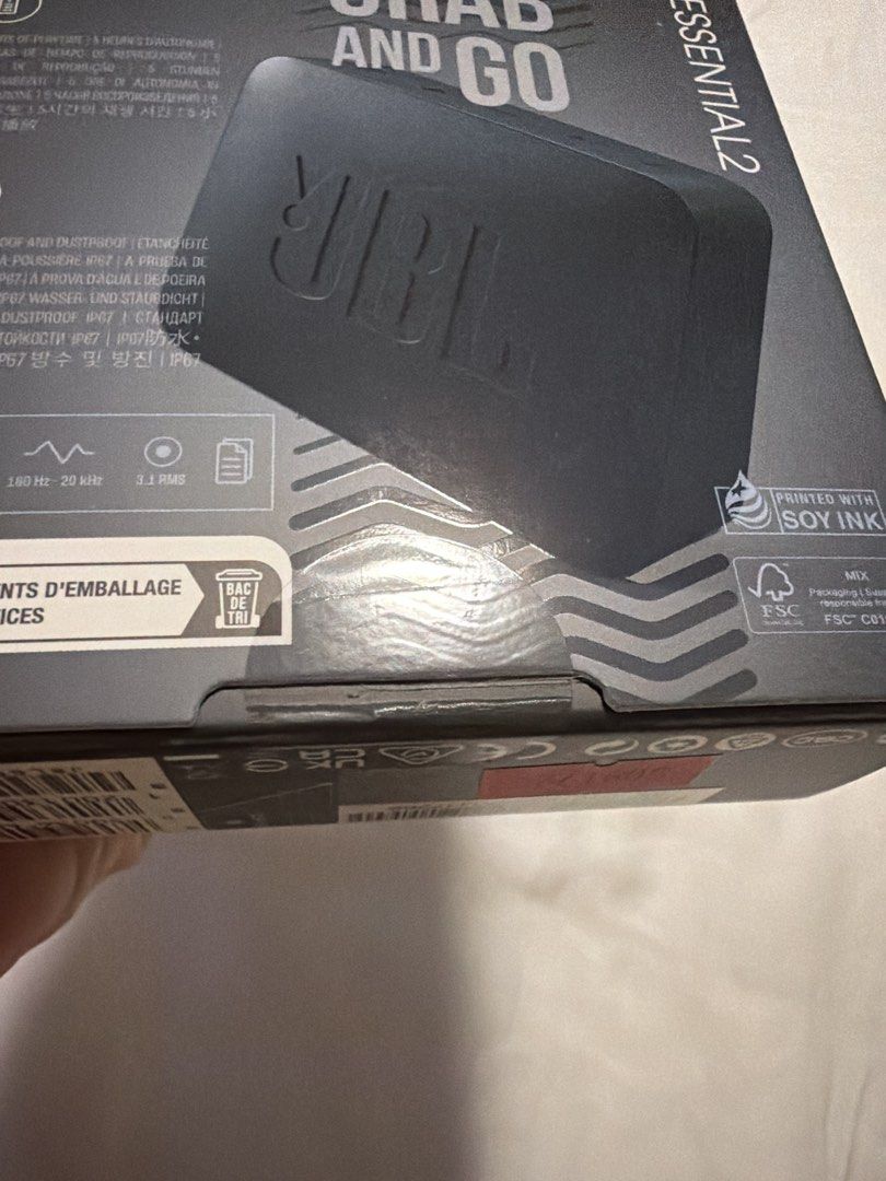 JBL GO Essential 2 Portable Bluetooth Speaker (Category: Soundbars, Speakers & Amplifiers) located in Pangil. Submitted by fs_beth (Listing ID 1461805165, Image 3). Description: - JBL GO Essential 2 portable speaker - Grab and go design - Waterproof and dustproof (IP67) - Bluetooth connectivity - 5 hours playtime - Compact and easy to carry - Ideal for outdoor adventures or home use.