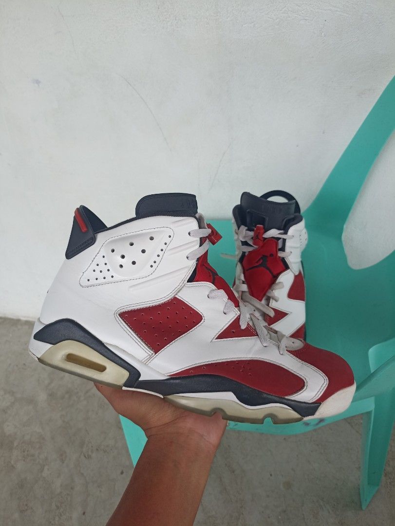 Jordan 6 "Carmine" ❤️🤍 (Category: Sneakers) located in Manila. Submitted by lootsnigaw66 (Listing ID 1461867514, Image 1). Description: Jordan 6 "Carmine" ❤️🤍 Good Condition 🔥 no sole sep no heel drags need cleaning lang🫶 sobrang swabe niyan🔥 P1100 freeshipping.
