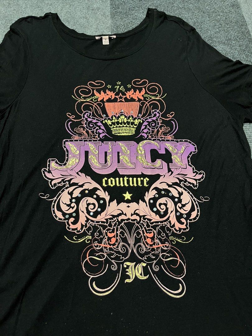 Juicy couture graphic design Asymmetrical top (Category: Shirts) located in Naga. Submitted by kots_rojan (Listing ID 1461974445, Image 2). Description: in excellent condition size M no issue complete tags color rate 9.5/10.
