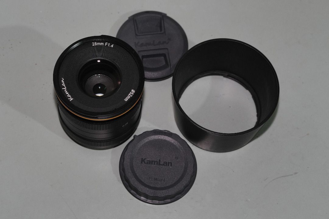 Kamlan MF 28mm F1.4 E-Mount APS-C Lens (Category: Cameras) located in San Pedro. Submitted by rsnts (Listing ID 1459182499, Image 3). Description: - Kamlan 28mm F1.4 lens - Manual Focus lens - For E-mount APS-C - Excellent for street photography and low light conditions - Includes lens hood, front and rear caps and original box - No issues - Pristine condition - Test all you want upon meet-up - RFS: upgrade Php 2,500.00 (NEGOTIABLE).