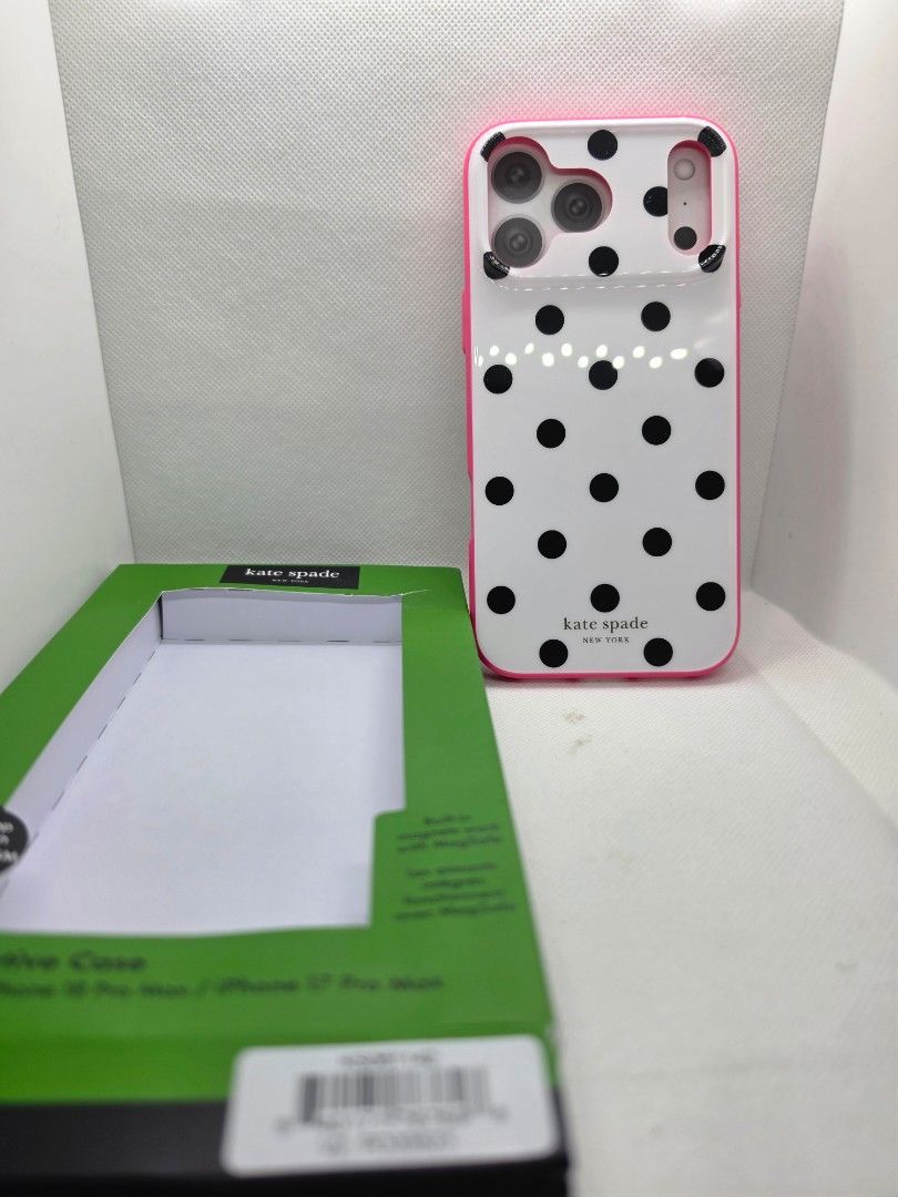 Kate spade case for iphone 18 pro max (Category: Cases & Sleeves) located in Las Pinas. Submitted by jhered (Listing ID 1461820827, Image 1). Description: Sale Brandnew Original With magsafe Sealed Sale for 3400 Las pinas area.