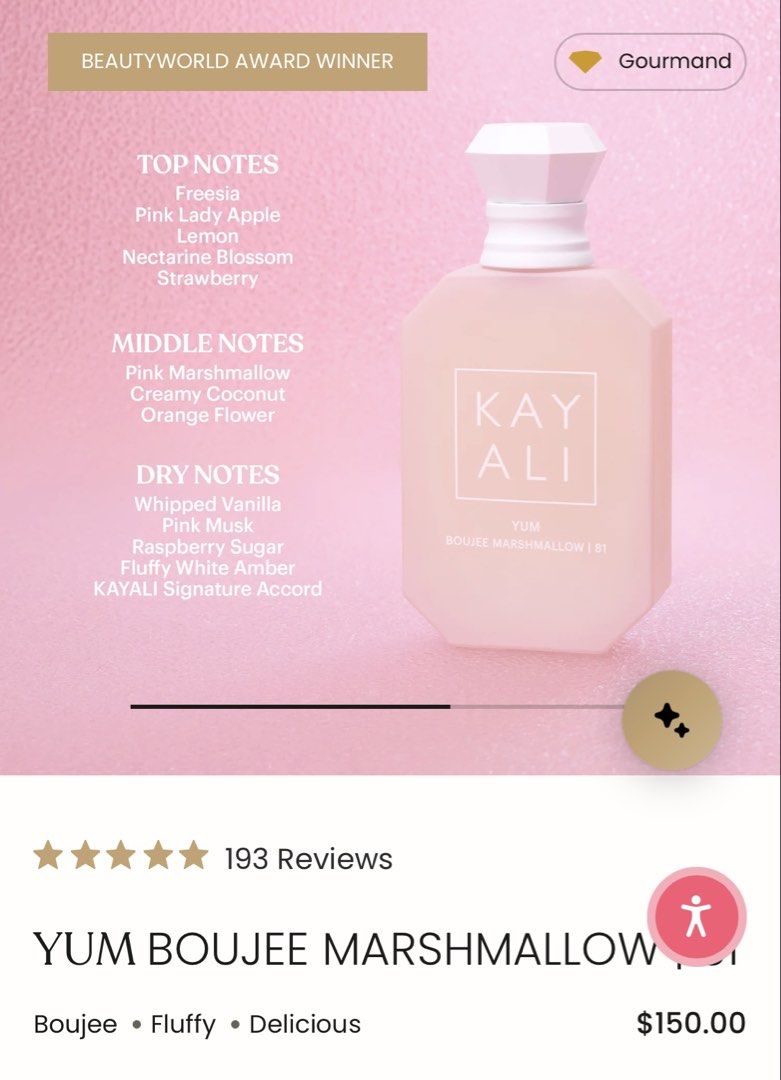 Kay ali yum boujee marshmallow|81 (Category: Fragrance & Deodorants) located in Manila. Submitted by sheyyyee (Listing ID 1461959934, Image 2). Description: Spray only twice. 150 usd original price. Yum Boujee Marshmallow | 81 Eau De Parfum Intense offers a luxurious and delightful fragrance experience with notes of marshmallow, strawberry, coconut, freesia, vanilla, and pink musk. Customers praise its exquisite and delicious scent, making it a t