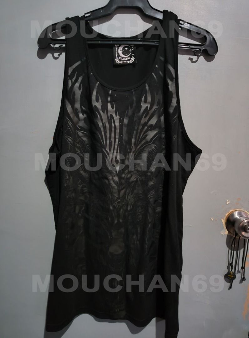 KILLSTAR Black Baphomet head Tank Top (Category: Sleeveless) located in Pasig City. Submitted by Mou_chan (Listing ID 1461954924, Image 1). Description: Item Name: KILLSTAR Black Baphomet head Tank Top Brand: KILLSTAR Price: 550 Specifications: Size XL. 77cm in length, 30cm shoulder to shoulder when laid flat. Condition: Used only once. >No when worn..