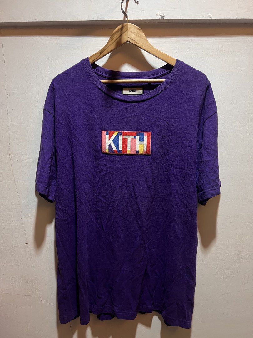 Kith Purple Box Logo T-Shirt (Category: Tshirts & Polo Shirts ) located in San Juan, La Union. Submitted by jeggystyle (Listing ID 1461962647, Image 1). Description: - Authentic Kith t-shirt - Features iconic Kith box logo with a vibrant, textured design - Classic short sleeves and crew neck - Ideal for everyday casual styling - Refer to tag for material and care details.
