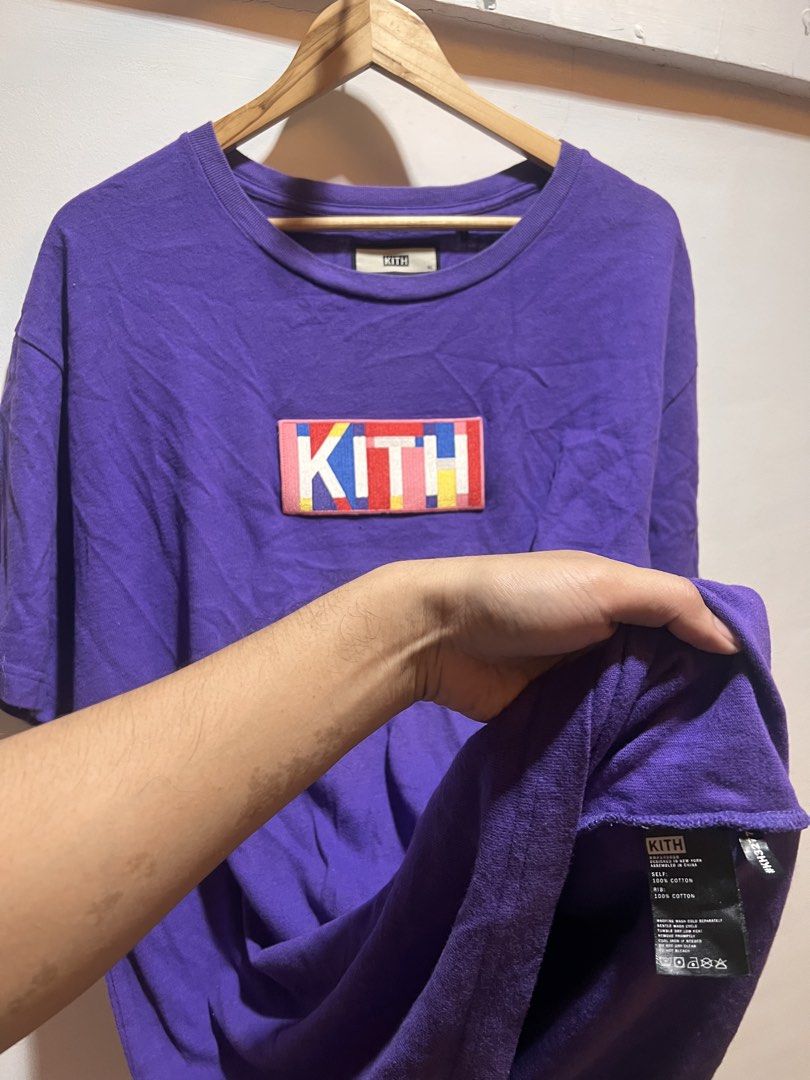 Kith Purple Box Logo T-Shirt (Category: Tshirts & Polo Shirts ) located in San Juan, La Union. Submitted by jeggystyle (Listing ID 1461962647, Image 2). Description: - Authentic Kith t-shirt - Features iconic Kith box logo with a vibrant, textured design - Classic short sleeves and crew neck - Ideal for everyday casual styling - Refer to tag for material and care details.