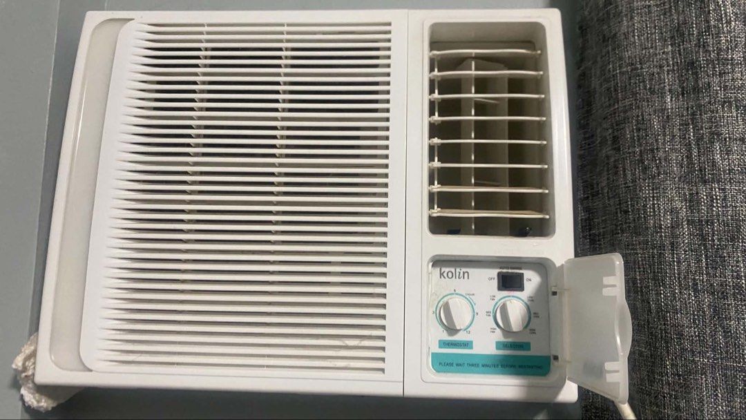 Kolin Window Type Air Conditioner (Category: Air Conditioning and Heating) located in Manila. Submitted by notedbyher (Listing ID 1461849972, Image 1). Description: - Kolin Window Type Air Conditioner - Features thermostat and selector controls for cooler and fan speed - Auto swing function for even air distribution - Important: Please wait three minutes before restarting the unit - Unit is in good working condition.