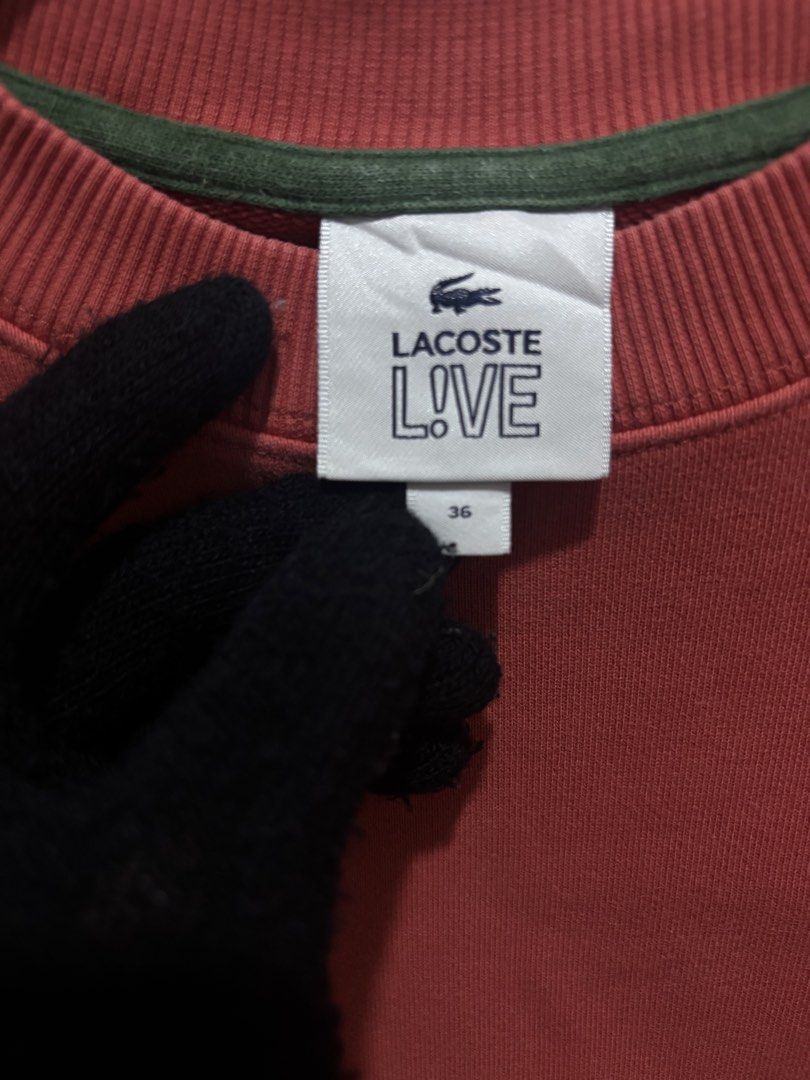LACOSTE CREWNECK (Category: Coats, Jackets and Outerwear) located in Bayambang. Submitted by lo_keythrifting (Listing ID 1461934113, Image 2). Description: - Brand: Lacoste - Condition: Excellent condition - Size: 36 on tag - Dimes: 20*21 - Color rate: 9.7/10 - No issue - Metal yung logo MOP - GCASH COURIER - J&T.