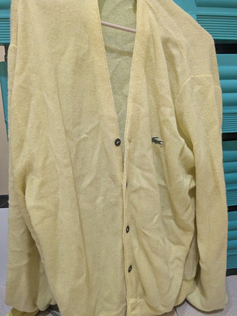 Lacoste Izod Cardigan (Category: Coats, Jackets and Outerwear) located in Del Monte. Submitted by emman08255 (Listing ID 1461851961, Image 2). Description: IZOD Lacoste Cardigan Tyler the creator vibes W 23 L 24 ISSUE: Missing Tag, stitches.