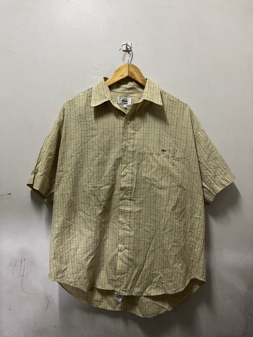 Lacoste Yellow Stripes Polo (Category: Formal Shirts) located in Mandaluyong City. Submitted by pochesguerra (Listing ID 1461894833, Image 1). Description: Lacoste Yellow Stripes Polo SIZE: L DIMES: 24 x 28-29 ISSUE: Stain PRICE: 700 PESOS + SHIPPING FEE.
