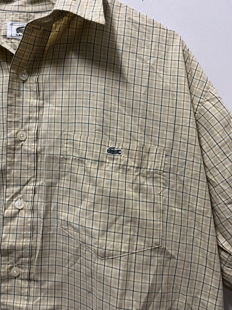 Lacoste Yellow Stripes Polo (Category: Formal Shirts) located in Mandaluyong City. Submitted by pochesguerra (Listing ID 1461894833, Image 2). Description: Lacoste Yellow Stripes Polo SIZE: L DIMES: 24 x 28-29 ISSUE: Stain PRICE: 700 PESOS + SHIPPING FEE.