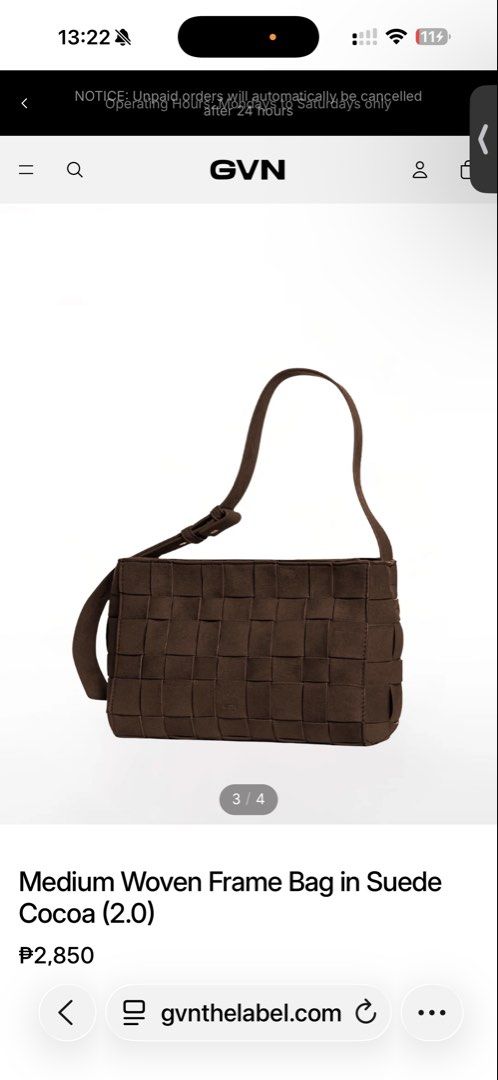LF!! Medium Woven Frame Bag in Suede Cocoa (1.0) (Category: Shoulder Bags) located in Quezon City. Submitted by t.clo__ (Listing ID 1461841253, Image 1). Description: lf cocoa woven frame bag medium size version 1.
