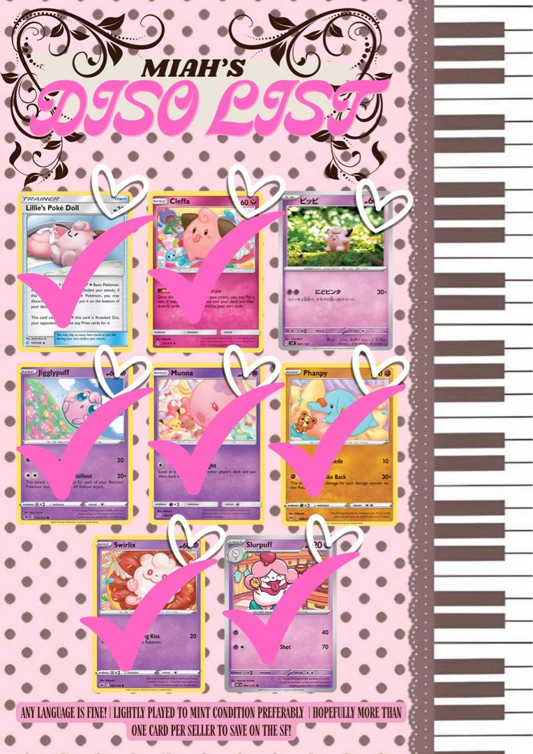 LOOKING FOR ! | Pokemon cards! (Category: Raw Singles) located in Manila. Submitted by y2kvtty (Listing ID 1461973297, Image 1). Description: ‼️please swipe all the way to the end!‼️ - iso these babies! - hopefully close to collectr prices! - 1-2+ cards per each seller to save on sf! - mop : gcash/bpi - mod : jnt/lbc (jnt preferably) .