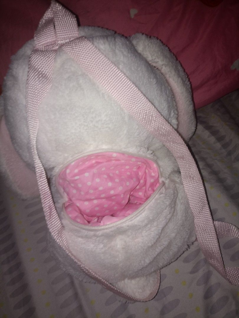 Loppy bunny backpack AMUSE (Category: Backpacks) located in Manila. Submitted by milkyorbit (Listing ID 1461880109, Image 3). Description: Loppy bunny backpack for 450 pesos. BRAND: Amuse MOP: G-cash MOD: J&T.