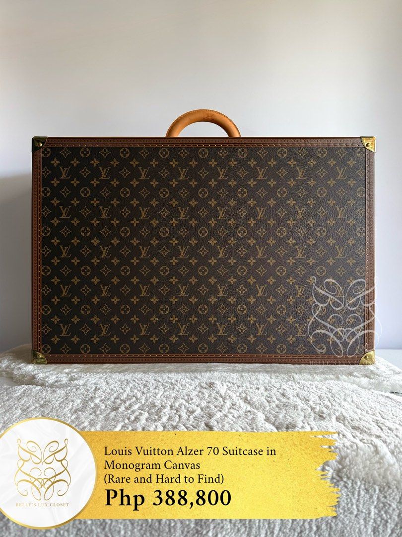 Louis Vuitton Alzer 70 Suitcase in Monogram Canvas (Category: Luxury Bags & Wallets) located in Paranaque City. Submitted by belles_lux_closet (Listing ID 1461814258, Image 1). Description: AUTHENTIC ALZER 70 SUITCASE IN MONOGRAM CANVAS (Rare & Hard to Find!) ✅ 100% Guaranteed Authentic ✅ Excellent Condition, Rank A ✅ Comes with 2 keys, clochette, luggage tag; and card! ✅ Legit seller ✅ Retails at ~Php 840,000 in-stores, selling for only Php 388,
