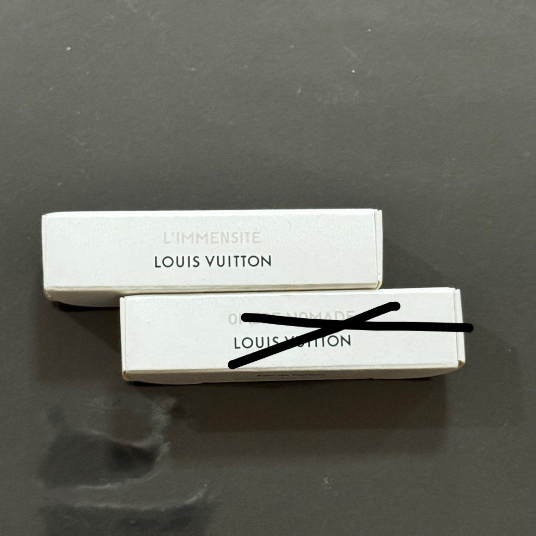 Louis Vuitton L'Immensite Perfume (Category: Fragrance & Deodorants) located in Quezon City. Submitted by scentsay_ (Listing ID 1428033231, Image 1). Description: LV L’Immensite EDP 2ml samples but sprayed 4-6 times There’s more than half left. Perfect if you want to try out the scent before deciding whether to purchase the full bottle. RFS: I prefer the other LV scents ☺️.