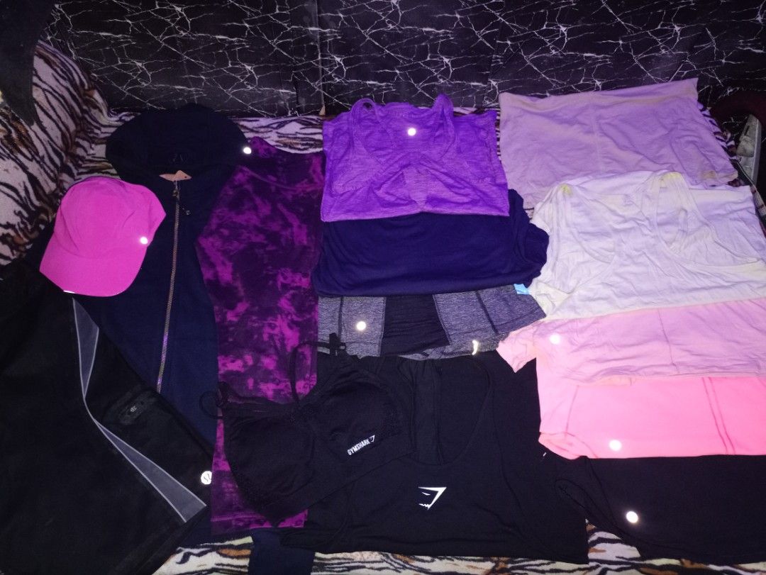 Lululemon and gymshark Bundle - Tops, Bottoms, Jacket, Cap (Category: Activewear) located in Manila. Submitted by naixhrift (Listing ID 1461847974, Image 2). Description: Lululemon and Gymshark bundle top and jacket 14pcs Dm Sa lahat ng pic and details For Ressell 3600 negotiable manila area jnt courier payment on gcash for trusted only .