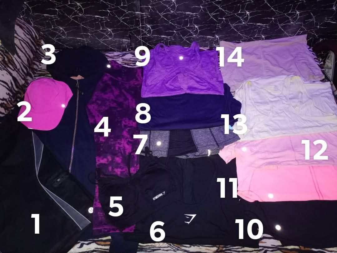 Lululemon and gymshark Bundle - Tops, Bottoms, Jacket, Cap (Category: Activewear) located in Manila. Submitted by naixhrift (Listing ID 1461847974, Image 1). Description: Lululemon and Gymshark bundle top and jacket 14pcs Dm Sa lahat ng pic and details For Ressell 3600 negotiable manila area jnt courier payment on gcash for trusted only .