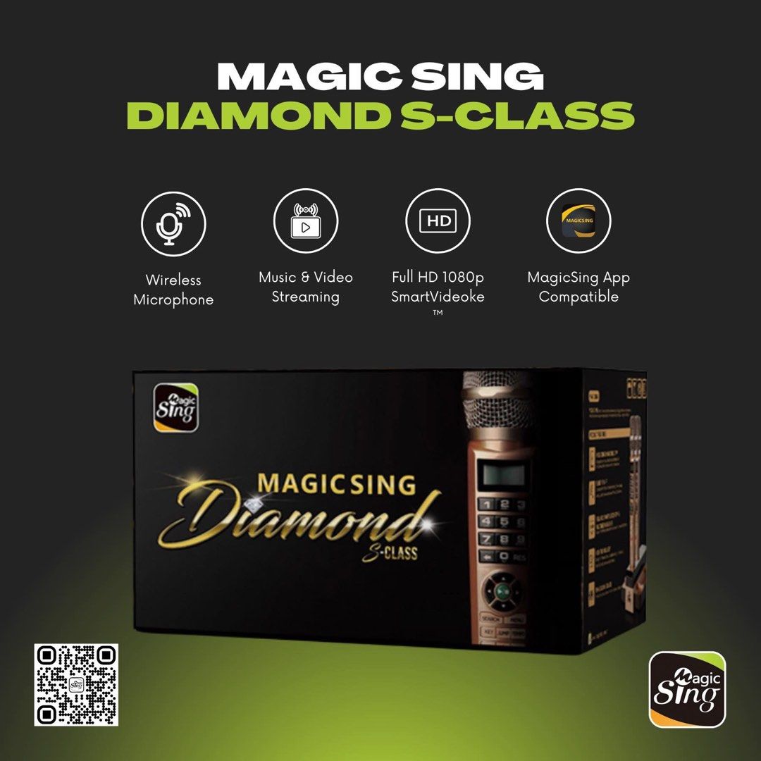 Magic Sing diamond s class (Category: Portable Music Players) located in Orani. Submitted by setteafire07 (Listing ID 1461873281, Image 1). Description: The Magic Sing Diamond S-Class is a wireless SmartVideoke system priced at around P36,800. Selling mine for 15k used once only. Like new and no issue. Let me know if interested. Thank you. .