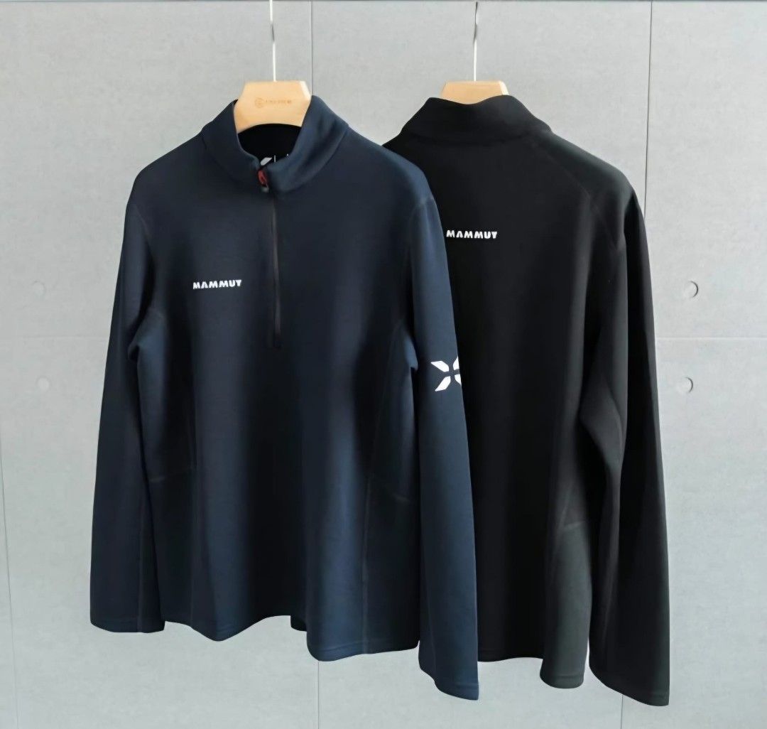 Mammut ML Half Zip Pull Top 快乾彈性機能半拉鏈長袖上衣 （分類：外套及戶外衣服）位於 Hong Kong。 由 cph.store 提交（商品編號 1461813402，圖片 1）。簡介： Fabric : Fast dry Colors : Black/Navy Size : M L XL 2XL。