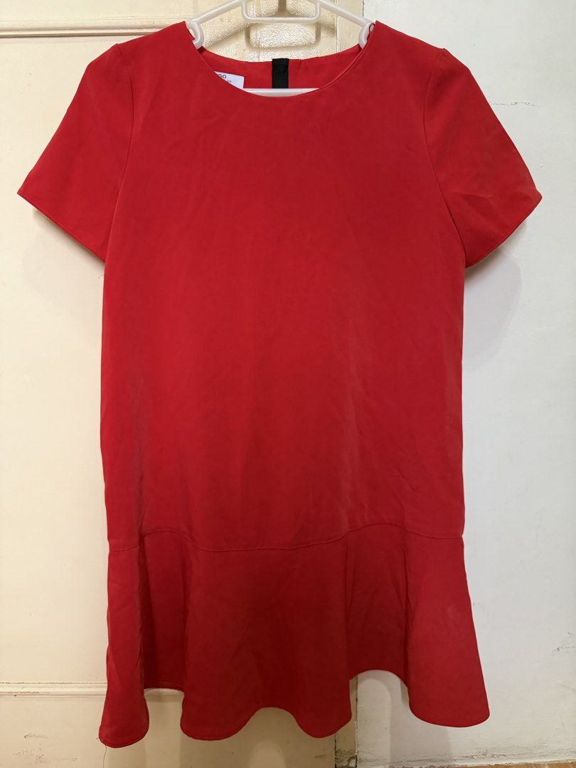 Mango Red Suit Collection Dress (Category: Dresses) located in Malolos. Submitted by eadiana (Listing ID 1461996000, Image 2). Description: - Mango red dress from the Suit Collection. - Short sleeves with a flattering peplum hem. - Front zipper closure with stylish black trim detail. - Made in Morocco. - Size: EUR XS.
