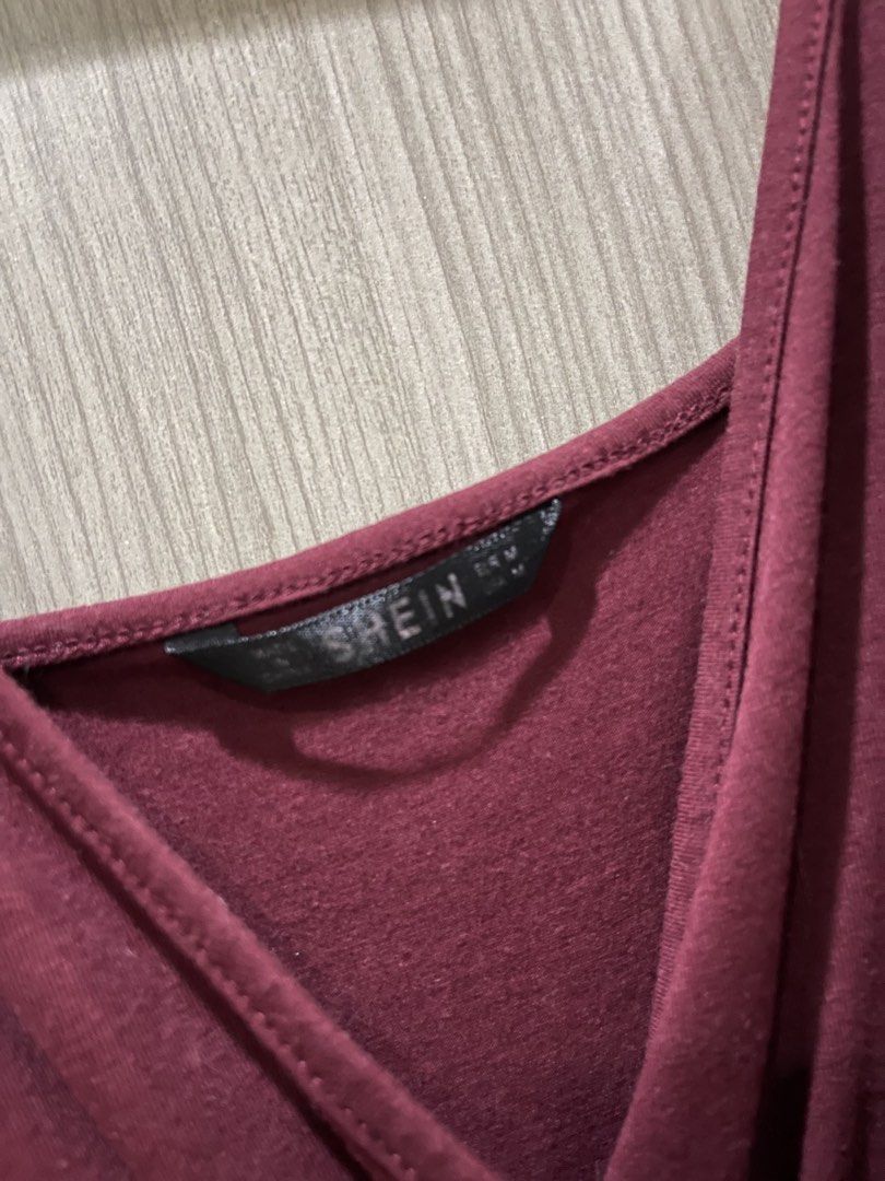 Maroon Romper (Category: Rompers) located in Manila. Submitted by shiezzels (Listing ID 1461976721, Image 3). Description: Shein Maroon Romper Stretchy fabric Adjustable straps Can fit small to medium body frame.