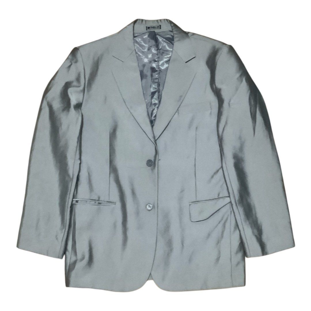 Men's Grey Suit - Blazer, Vest, Pants (Category: Coats, Jackets and Outerwear) located in Manila. Submitted by find_found001 (Listing ID 1461846411, Image 3). Description: - Complete Men's Grey Suit Set - Includes: Grey Blazer, Light Grey Vest, Matching Grey Pants - Blazer Features: Single button closure - Vest Features: Button-up front - Pants Features: Classic fit, belt loops - Ideal for: Formal occasions, business wear - Please check photos fo
