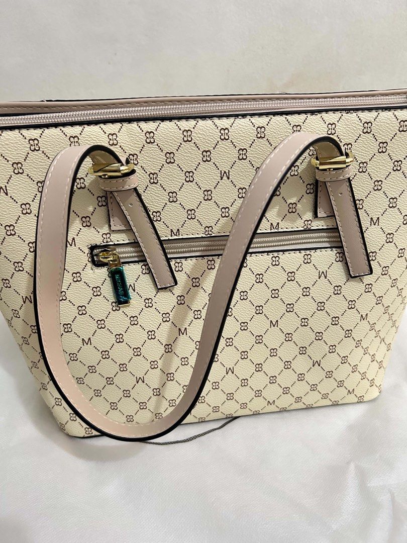 MICHAELA monogram checkered tote bag (Category: Shoulder Bags) located in Manila. Submitted by ileonajanae_ (Listing ID 1461950241, Image 3). Description: MICHAELA monogram checkered tote bag bnew with dust bag ₱1,500 4k bought price.