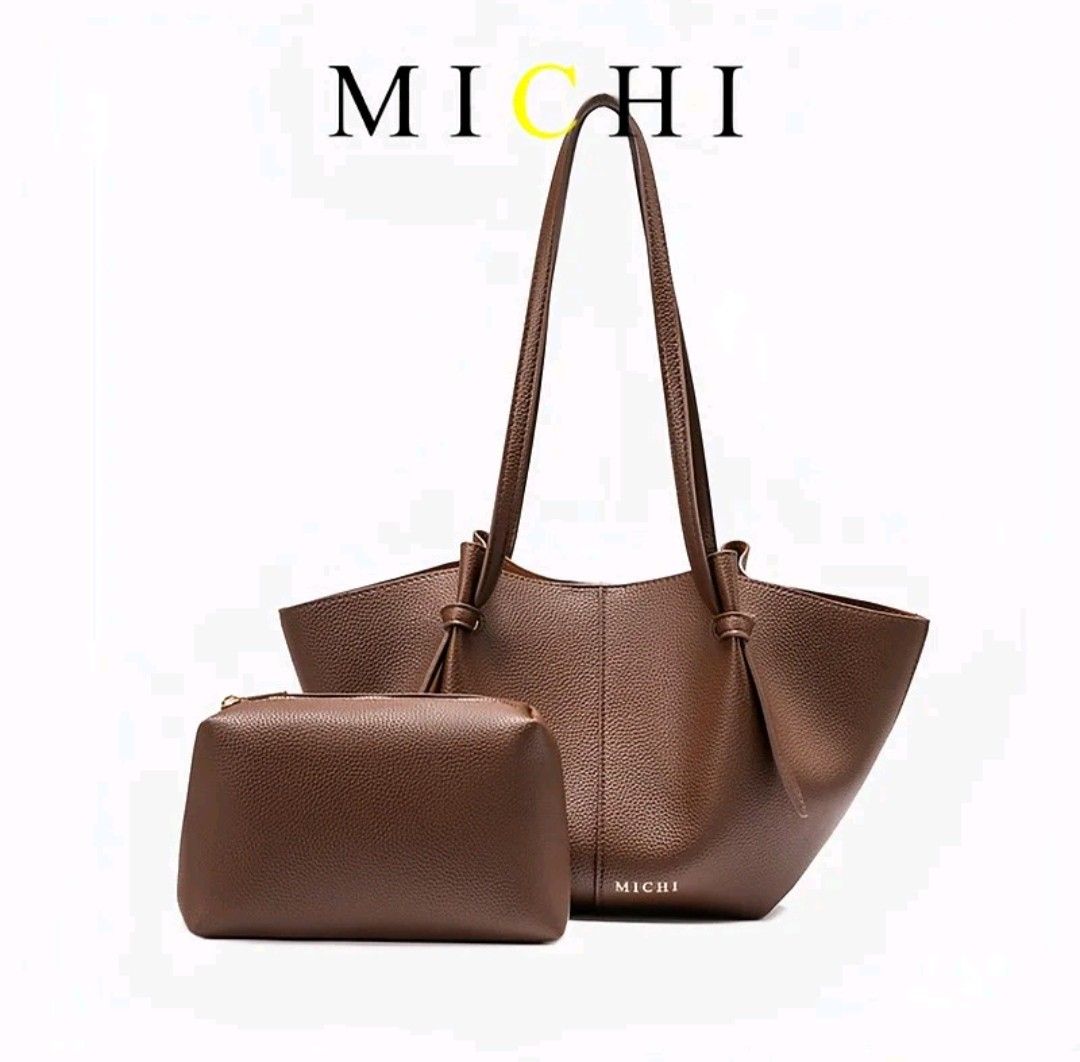 MICHI Small Tote Bag + Felt insert bag organizer (Category: Tote Bags) located in Quezon City. Submitted by sclfxz (Listing ID 1461982695, Image 1). Description: MICHI Small Pebble Tote Bag ✨ + MICHI felt material insert bag organizer • GET this 2 for ₱700 💸 (This is such a Steal price na 🫶🏻) - Orig price of the Bag which I got at ₱899 - Orig price of the felt insert bag which I got at ₱199 Total: ₱1,098 From Tiktok 💯 - Only used Twice 😊🫶🏻
