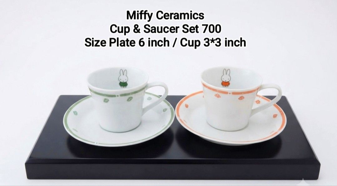 Miffy Ceramics Cup & Saucer Set (Category: Coffee & Tea Tableware) located in Binan City. Submitted by mayjhe (Listing ID 1461867036, Image 1). Description: 💟 For Sale 💟 🌸 Miffy 🍀 Ceramics Cup & Saucer 📍 Condition: Good 💰 Price is 700.00 🇵🇭 Location Biñan Laguna 🛵 Courier J&T and Lalamove 📋 Shipping by Thursday 📍 NO COD, COP, CHECKOUT 📌 All items are carefully packed and labeled with Fragile stickers for breakable goods. However, once