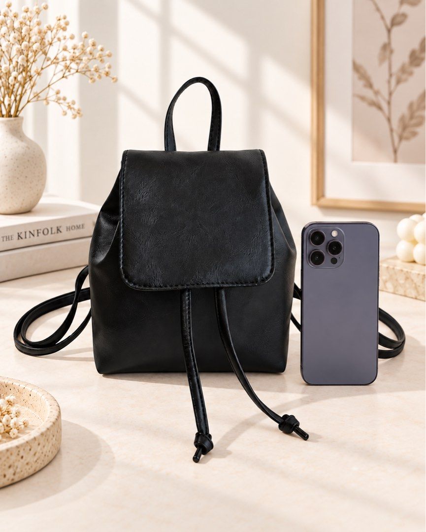Mini Flap Drawstring Backpack (Category: Backpacks) located in Singapore. Submitted by jeungkachu (Listing ID 1461960967, Image 2). Description: STRICTLY NO NEGOS/TRADES BUYNOW? WILL MAIL IT OUT ASAP .