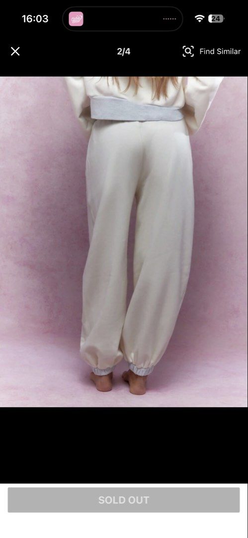 Missguided Cream Sweatpants with Grey Trim (Category: Other Bottoms) located in Villasis. Submitted by juliaxgamboa (Listing ID 1461877476, Image 2). Description: - Cream colored sweatpants - Elastic waistband and cuffs - Relaxed fit for ultimate comfort - Ideal for lounging or casual outings - Sold as a set with a matching cropped hoodie.