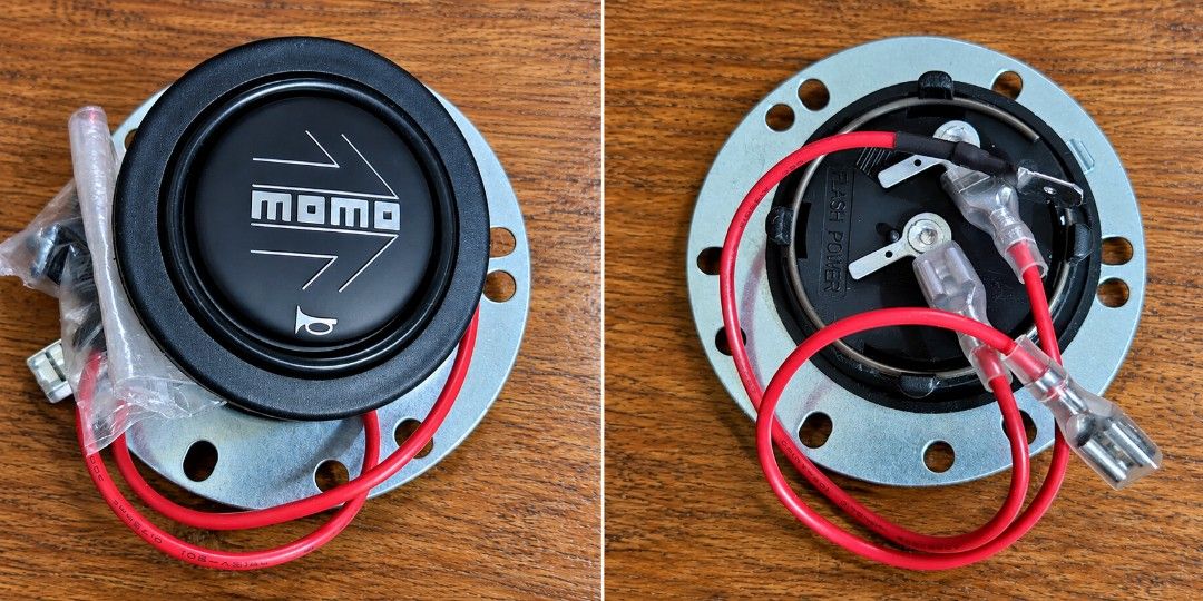 MOMO Horn Button (Category: Lightings, Horns, and other Electrical Parts and Accessories) located in Pasig City. Submitted by thewristgalleryph (Listing ID 1461799275, Image 1). Description: ▪︎ Original MoMo Race horn button.