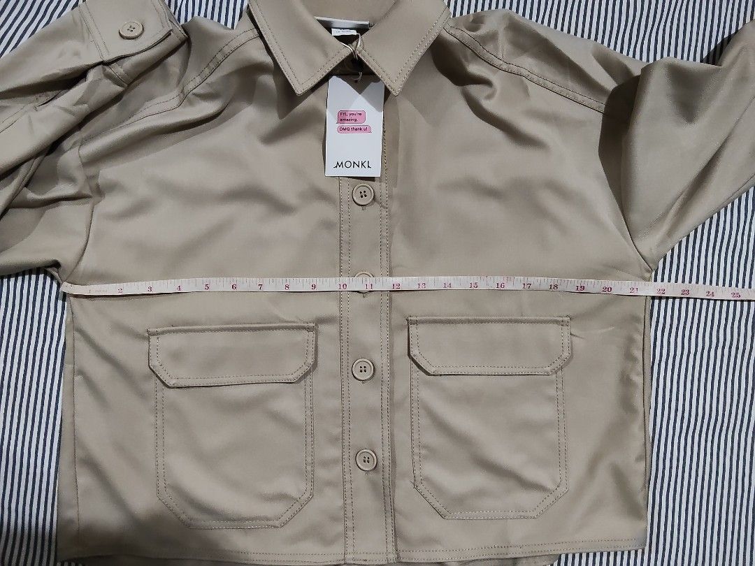 MONKI Oversized Utility Jacket(Beige) (Category: Coats, Jackets and Outerwear) located in Quezon City. Submitted by khelou (Listing ID 1461911886, Image 3). Description: Fits small to medium .