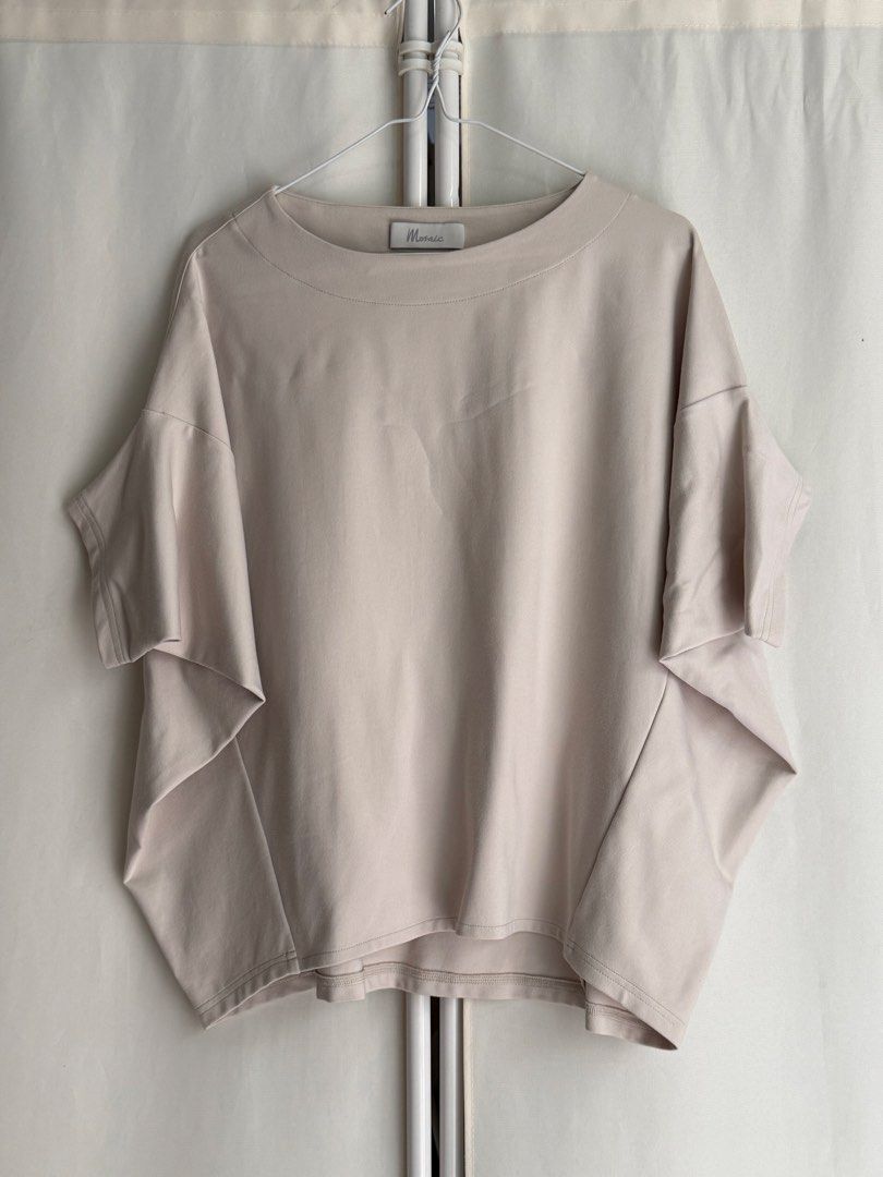 Mosaic Top (Ivory) (Category: Shirts) located in Quezon City. Submitted by statstudioph (Listing ID 1461865097, Image 1). Description: Mosaic Top * Php1,750 * laid flat measurements in cm: chest - 82, front length - 58, back length - 62 * free size * kind of loose * color: ivory * retail price: ₱2,380-2,980 * material: punto cotton * worn 2-3 times only, can pass as brand new * pick-up location: Katipunan, QC * rfs: decluttering * mop: BPI or GCa