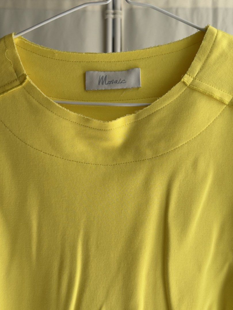 Mosaic Top (Lemon) (Category: Shirts) located in Quezon City. Submitted by statstudioph (Listing ID 1461866614, Image 3). Description: Mosaic Top (Lemon) * Php1,000 * laid flat measurements in cm: chest - 73, front length - 58, back length - 65 * free size * color: lemon * retail price: ₱2,380-2,980 * material: punto cotton * used good condition * pick-up location: Katipunan, QC * rfs: decluttering * mop: BPI or GCash or COP Comment SOLD to purch
