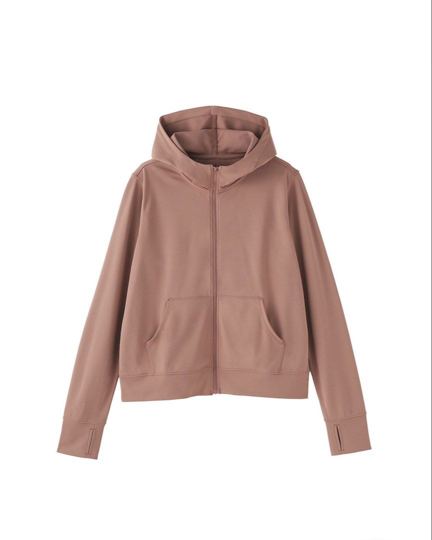 MUJI Hoodie Jacket (Category: Coats, Jackets and Outerwear) located in Makati City. Submitted by bebopthelula (Listing ID 1461914072, Image 1). Description: MUJI UV Quick Dry Jacket / Zip-up Hoodie - Smoky pink color - Size M but fits up to L - Versatile for everyday wear - With thumbholes on sleeves - Bought from Power Plant Mall - Used less than 5 times - No flaws *Photos from Muji website; actual photos available upon request .