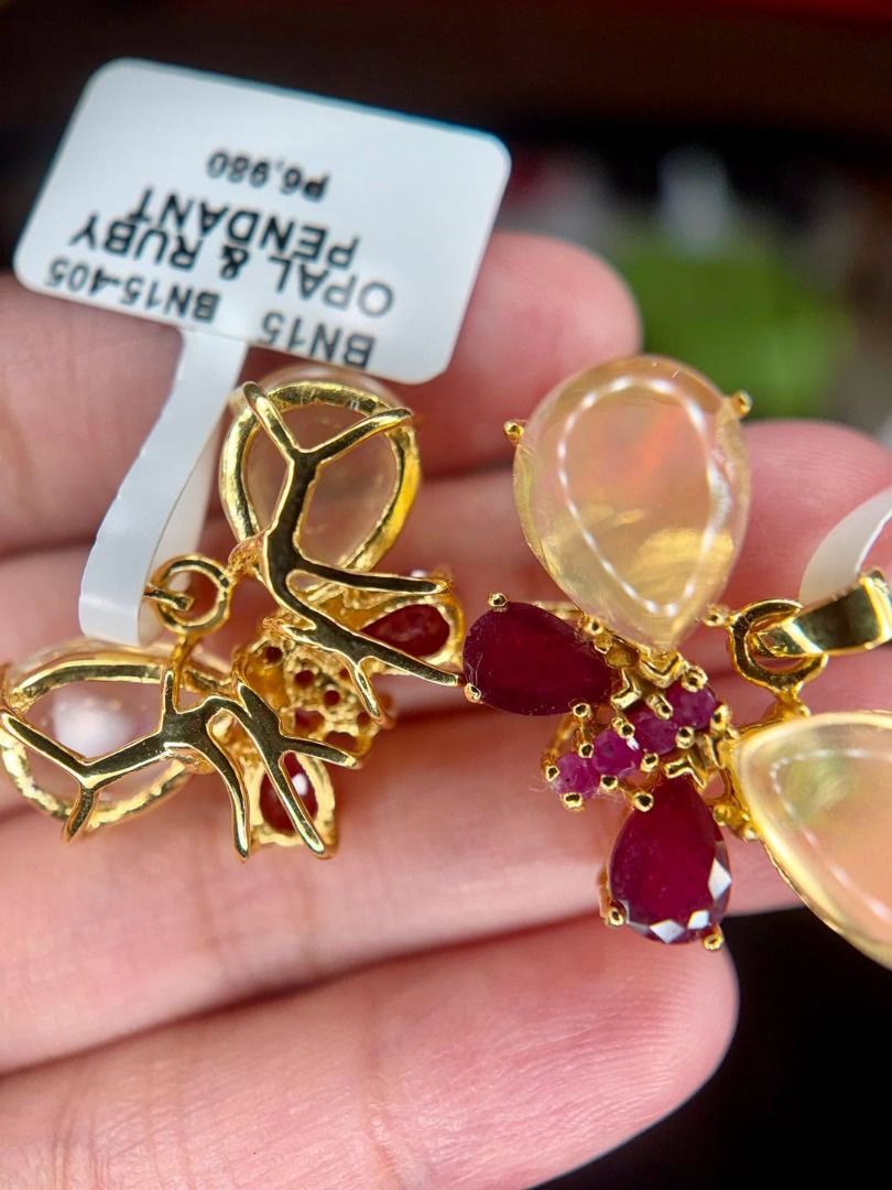NATURAL OPAL & RUBY BUTTERFLY PENDANT (Category: Body Jewelry) located in Baguio. Submitted by asna_taku (Listing ID 1461890730, Image 2). Description: 🦋 NATURAL OPAL & RUBY BUTTERFLY PENDANT ✨ A BEAUTIFUL ONE-OF-A-KIND STATEMENT PIECE 💗 Delicate, colorful, and absolutely eye-catching! 🦋✨ This gorgeous butterfly pendant combines natural opal with rich red ruby accents, creating a beautiful contrast of dreamy iridescence and vibrant color. 🤍 N