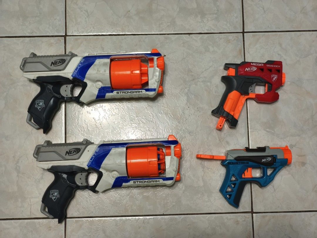 Nerf guns (Category: Action & Battle Toys) located in Antipolo. Submitted by ron_lu (Listing ID 1461996251, Image 1). Description: 500 EACH take all for 1500 ammo included.
