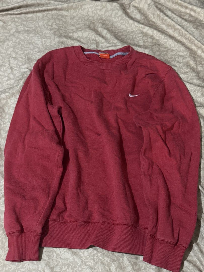 Nike Red Crewneck Sweatshirt (Category: Coats, Jackets and Outerwear) located in Las Pinas. Submitted by loved_by_g_ (Listing ID 1461846230, Image 1). Description: - for keeps !! my fave - can fit s- semi large - no issue :).