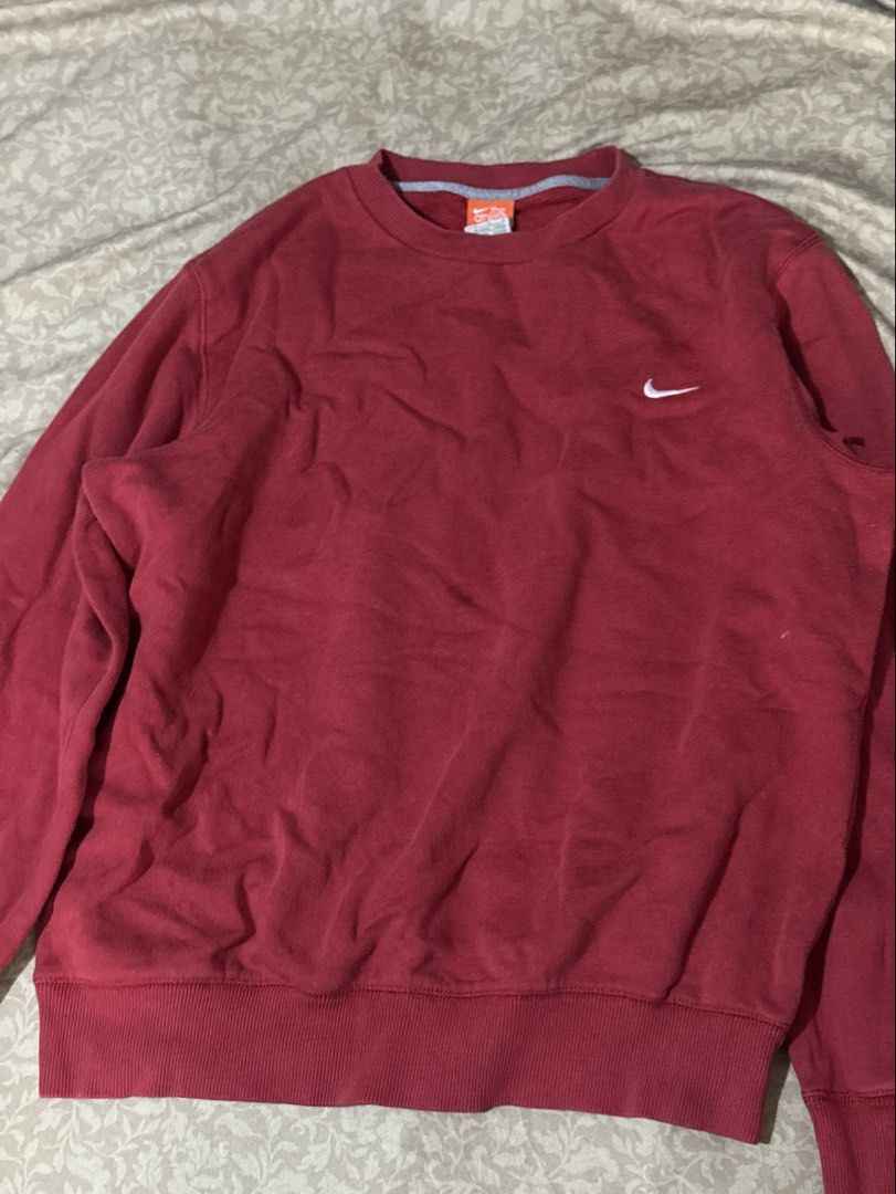 Nike Red Crewneck Sweatshirt (Category: Coats, Jackets and Outerwear) located in Las Pinas. Submitted by loved_by_g_ (Listing ID 1461846230, Image 3). Description: - for keeps !! my fave - can fit s- semi large - no issue :).